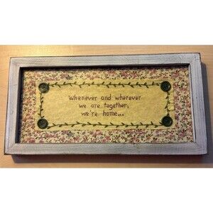 Classic Wood Framed Glass Cross Stitch Art Embroidery “Whenever and Wherever”
